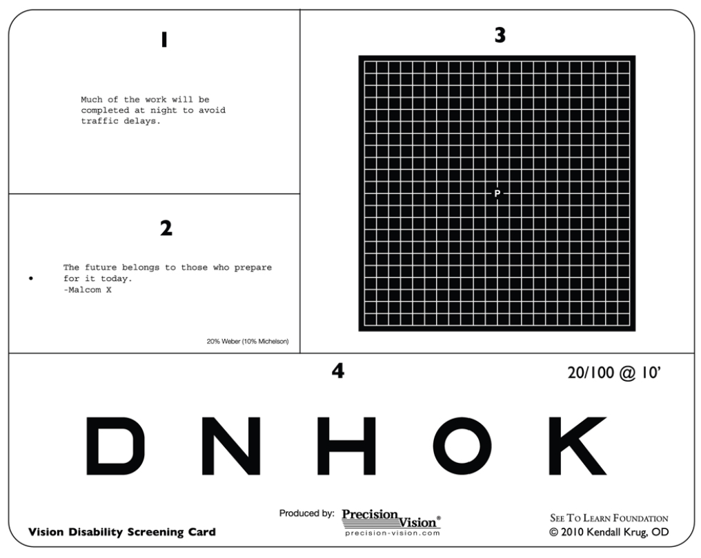 Krug Vision Disability Screening Card - Vision - Evaluation - Fu Kang Online Store Krug Vision Disability Screening Card - Vision - Evaluation - Fu Kang Online Store